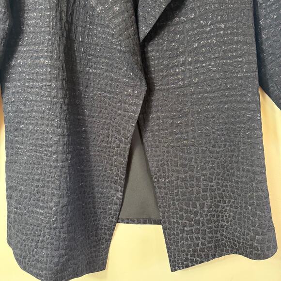 CHICOS OPEN FRONT LIGHTWEIGHT JACQUARD JACKET/COAT W/METALLIC THREADS SIZE 2 - Picture 4 of 6
